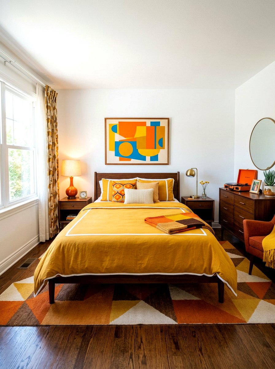 Mustard Yellow White Piping - 30 contrast trim bedding bedroom ideas
