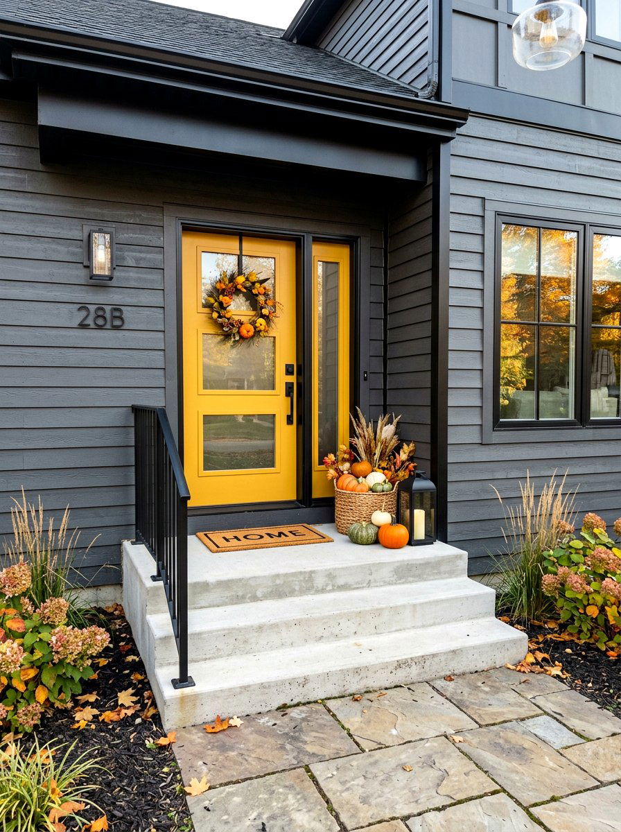 Mustard yellow front door - 30 front door color ideas