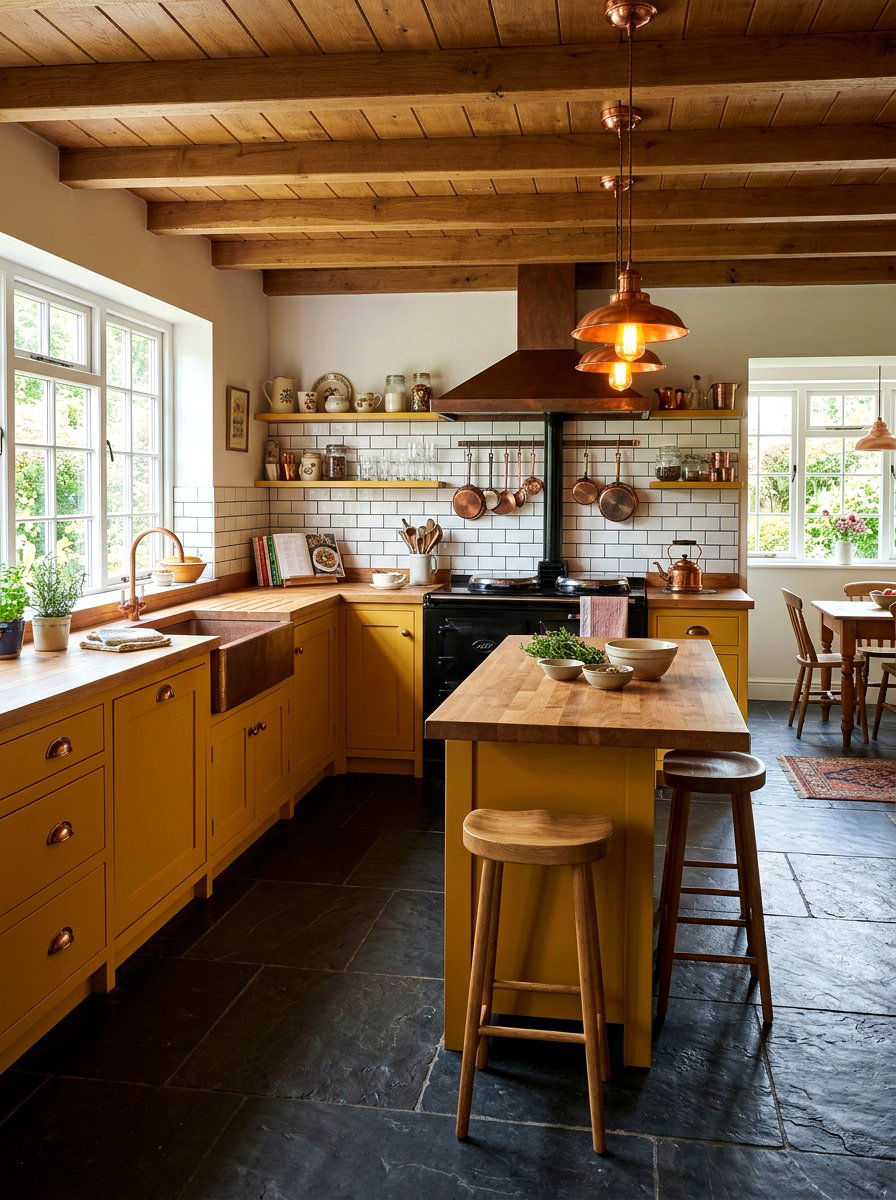 Mustard yellow kitchen cabinets - 30 color pop kitchen ideas