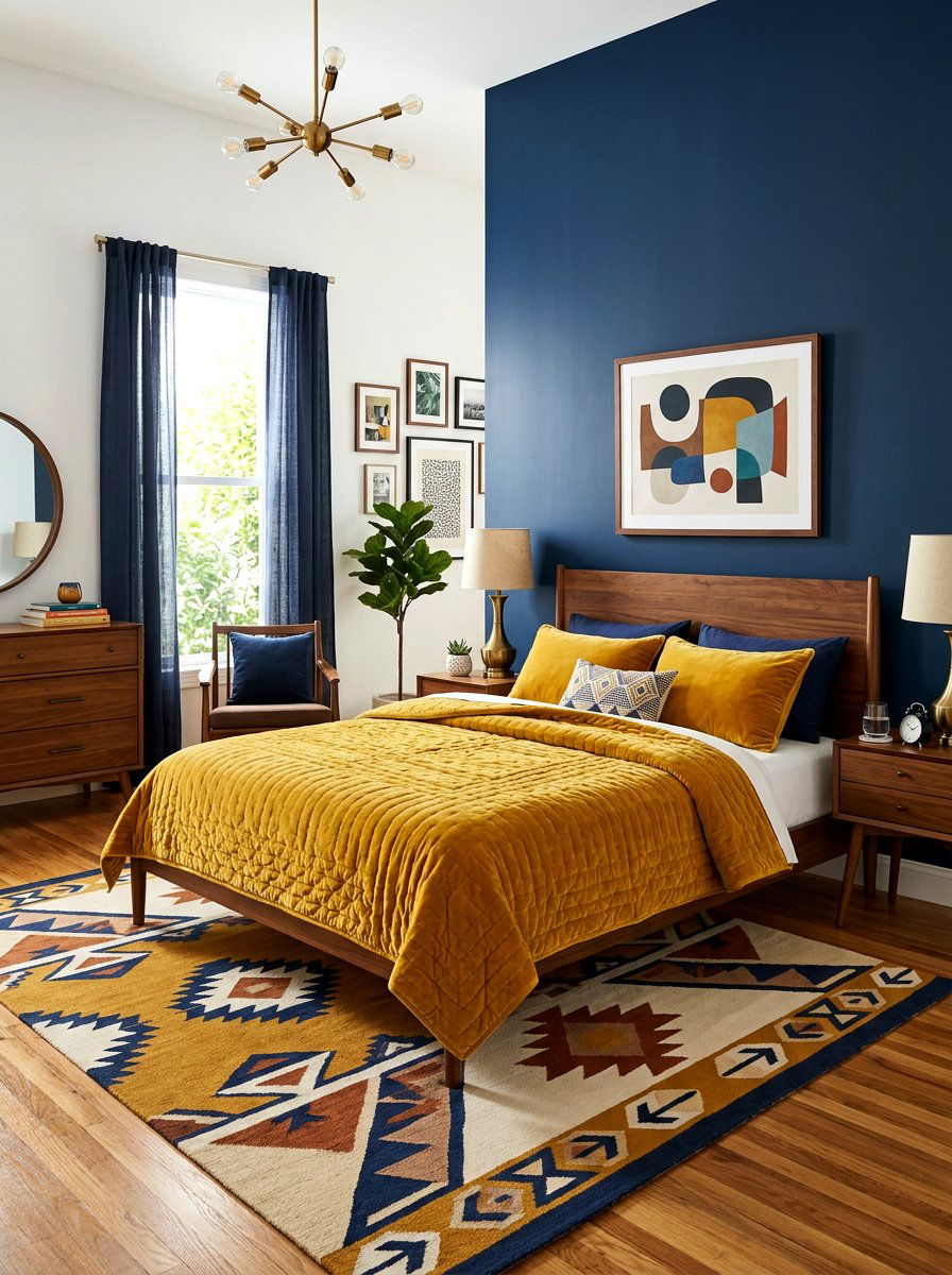 Mustard yellow velvet - 30 designer bedding bedroom ideas