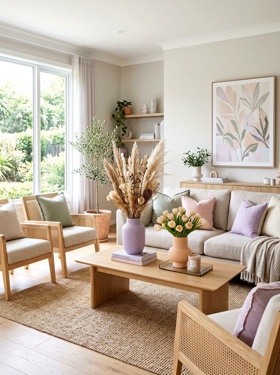 Muted Pastel Tone Aesthetic Mantel - 30 Valentine mantel ideas