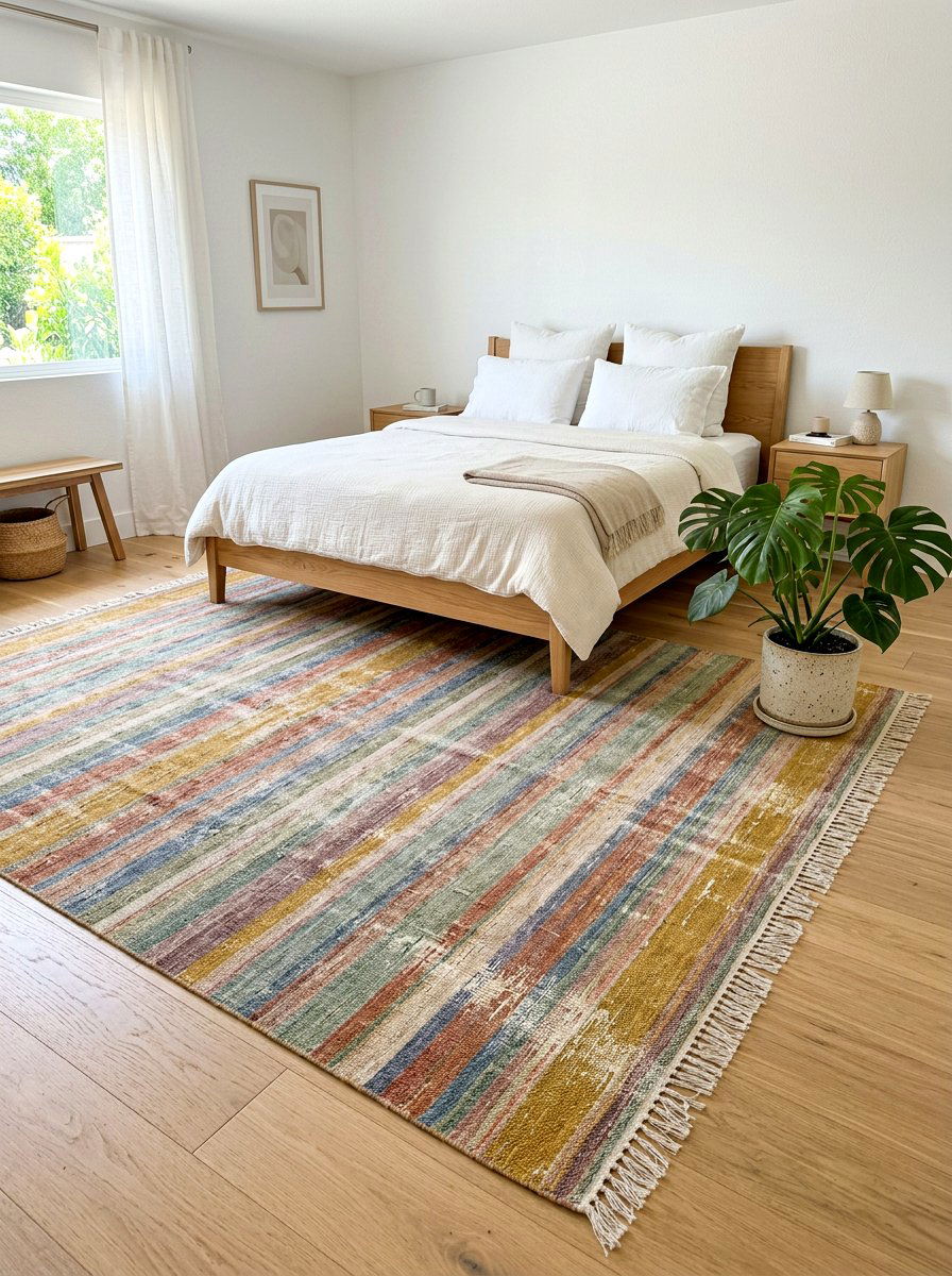 Muted Rainbow Area Rug - 30 muted rainbow bedroom ideas