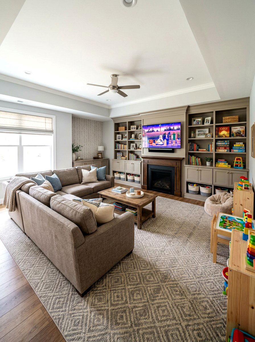 Muted Toned Recreation Room - 30 neutral home decor ideas