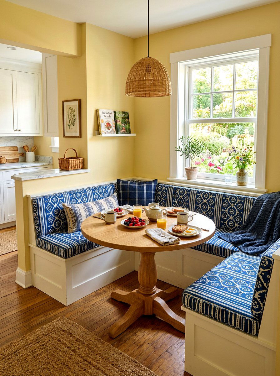 Muted Yellow Breakfast Nook - 30 muted yellow kitchen ideas