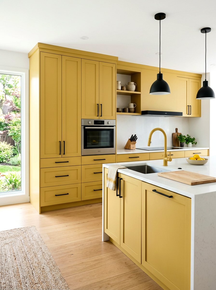 Muted Yellow Hardware Pairings - 30 muted yellow kitchen ideas