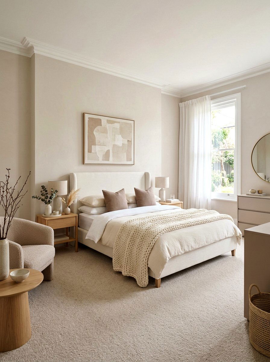 Muted clay and cream bedroom - 30 clay color bedroom ideas