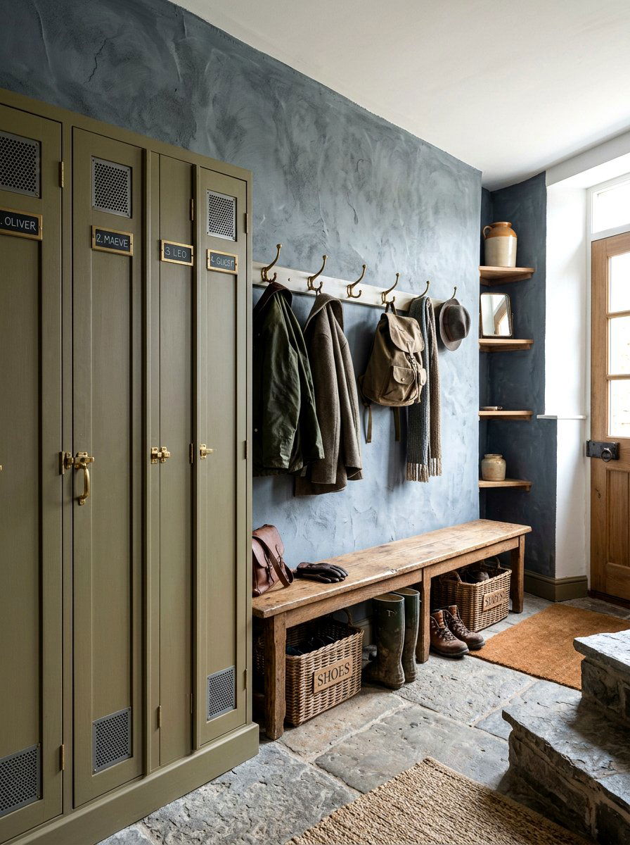 Muted limewash mudroom - 30 limewash wall ideas