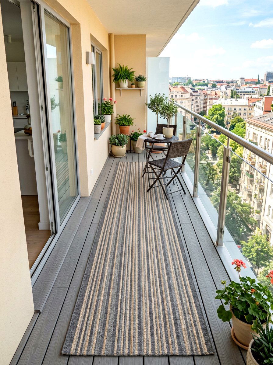 Narrow Balcony Runner - 30 balcony rug ideas