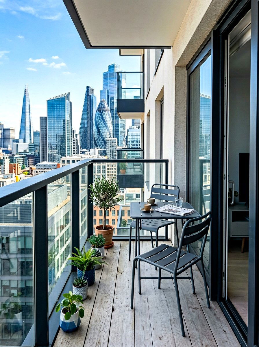 Narrow Balcony Set - 30 compact patio furniture ideas