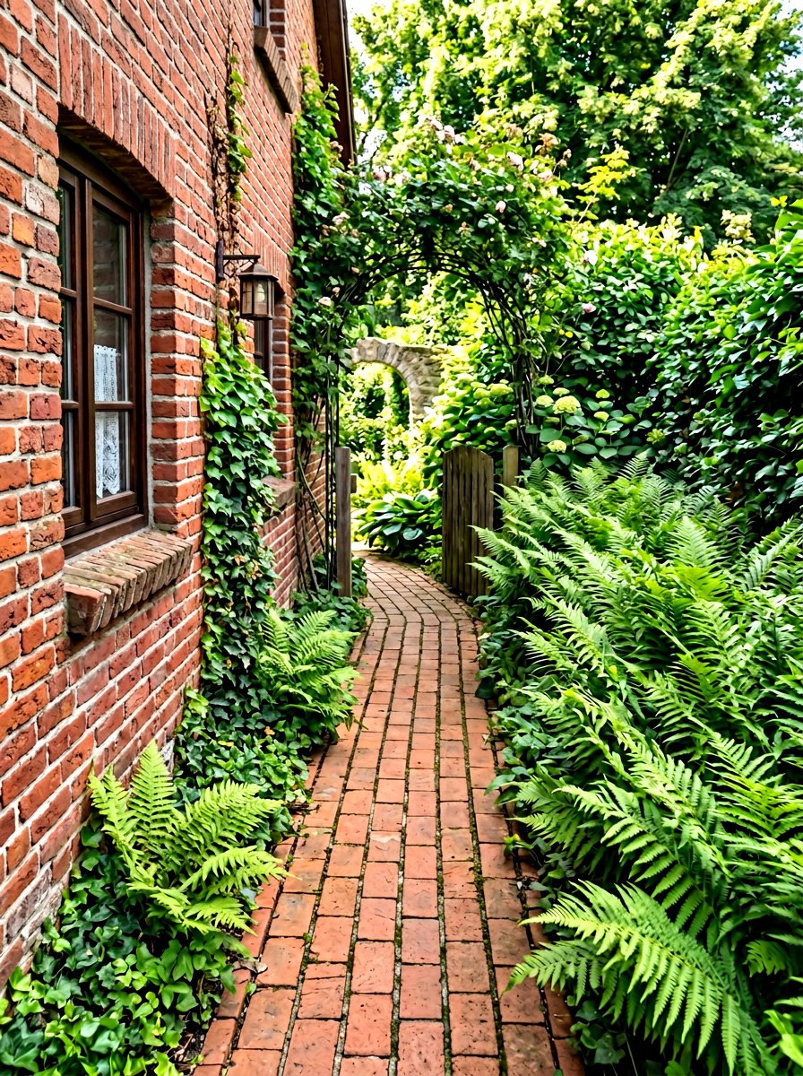 Narrow Brick Garden Path - 30 brick walkway ideas