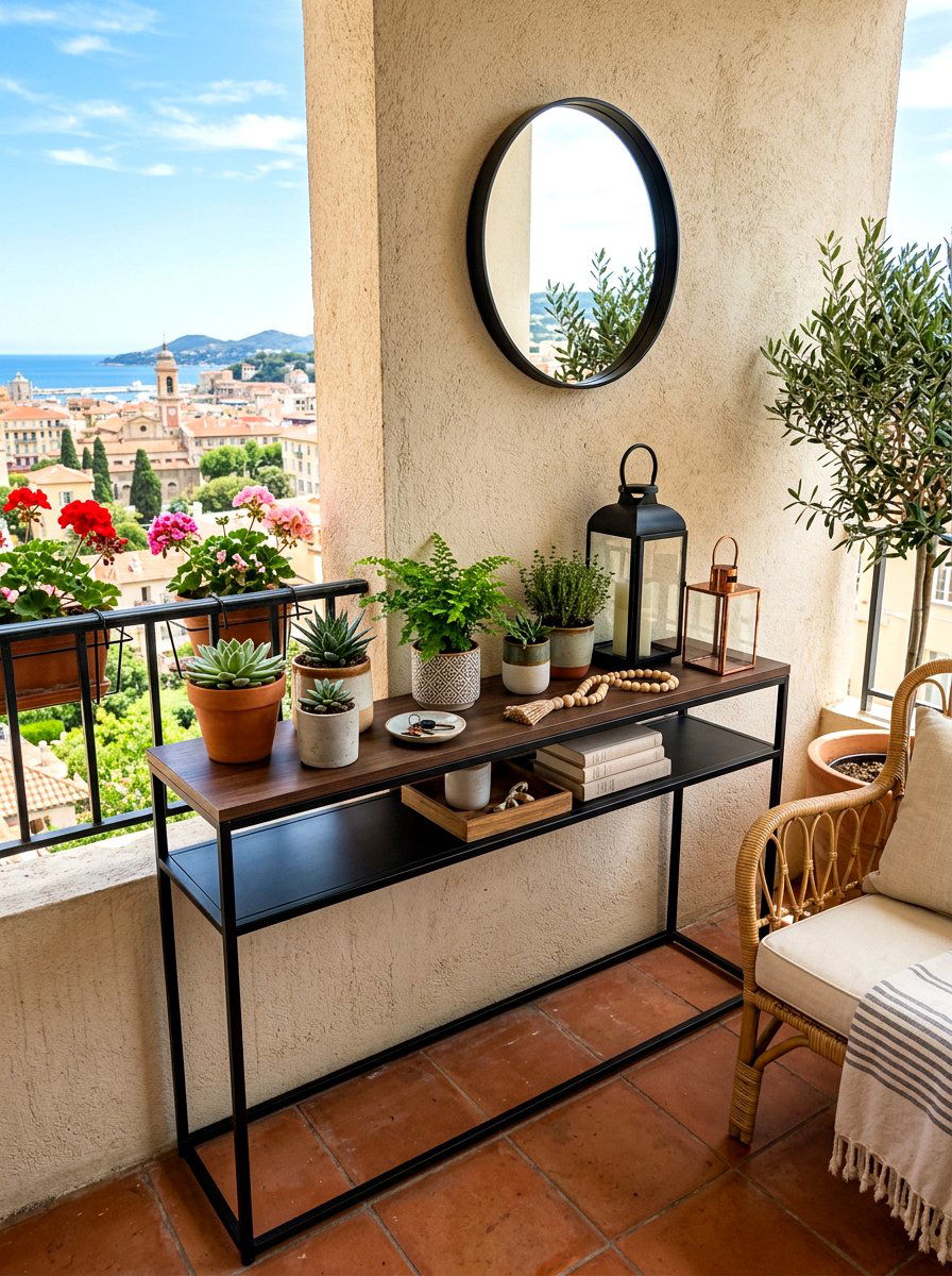 Narrow Console Table - 30 balcony furniture ideas
