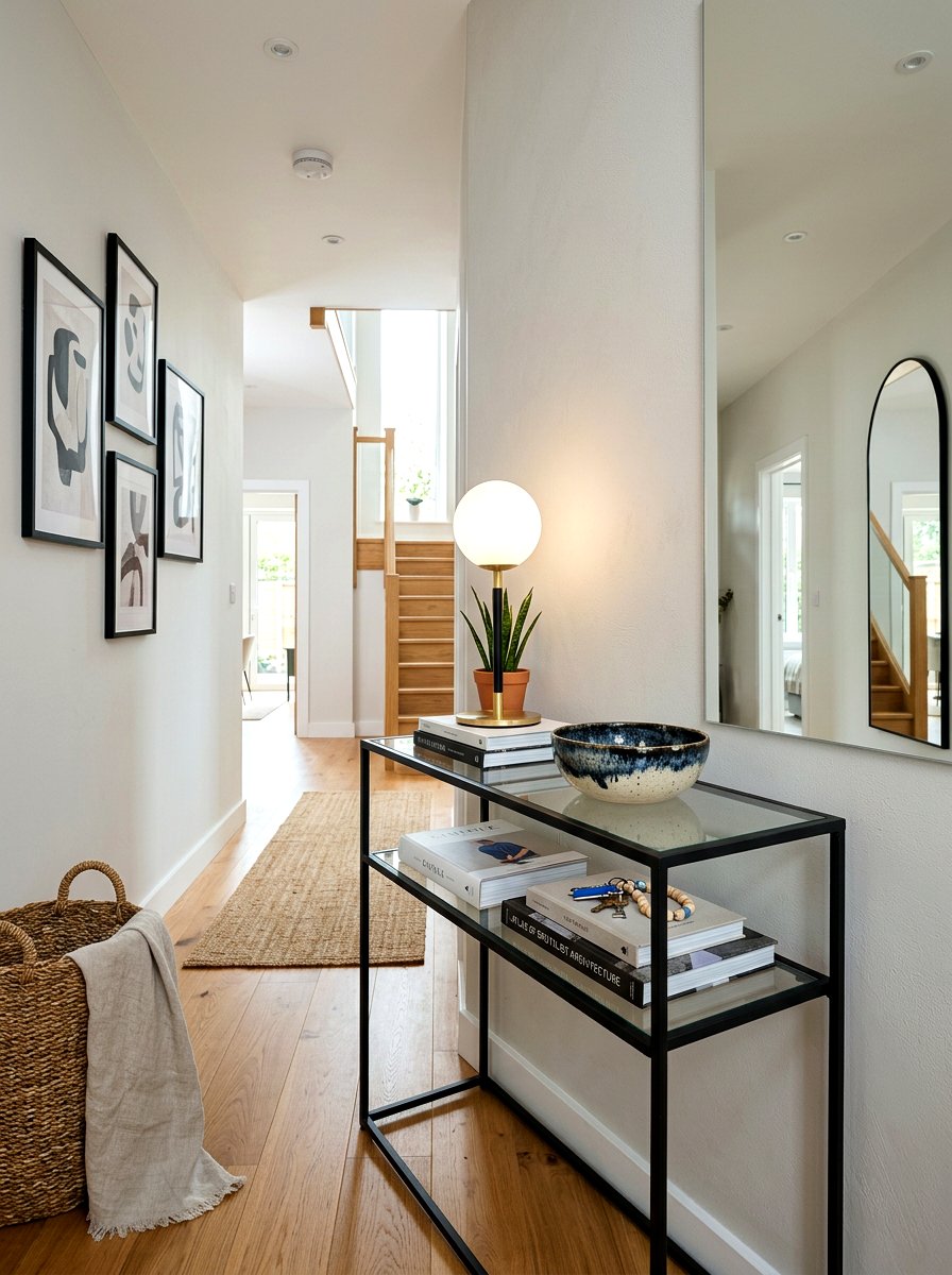 Narrow Console Table - 30 family entryway ideas