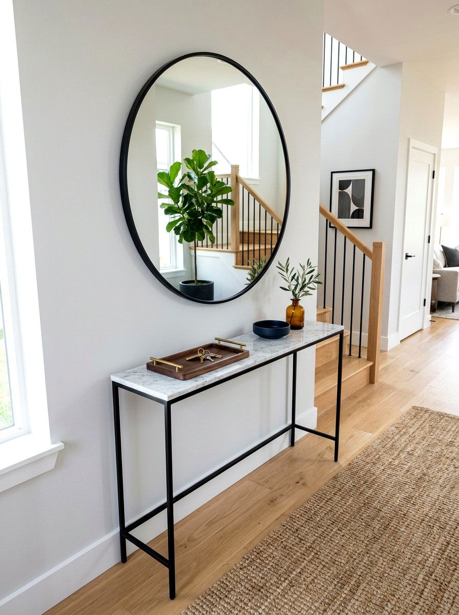 Narrow Console Table - 30 mini mudroom apartment ideas