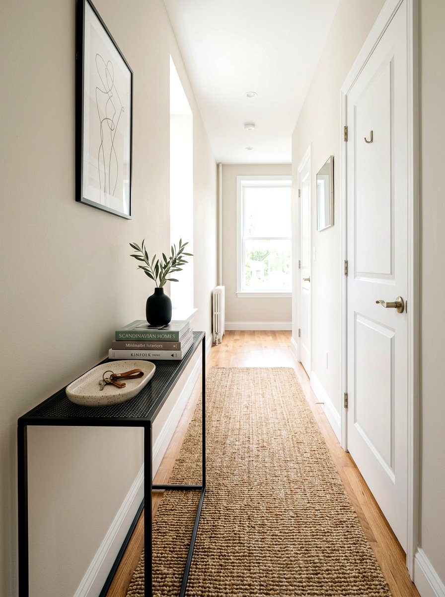 Narrow Console Table - 30 apartment entryway ideas