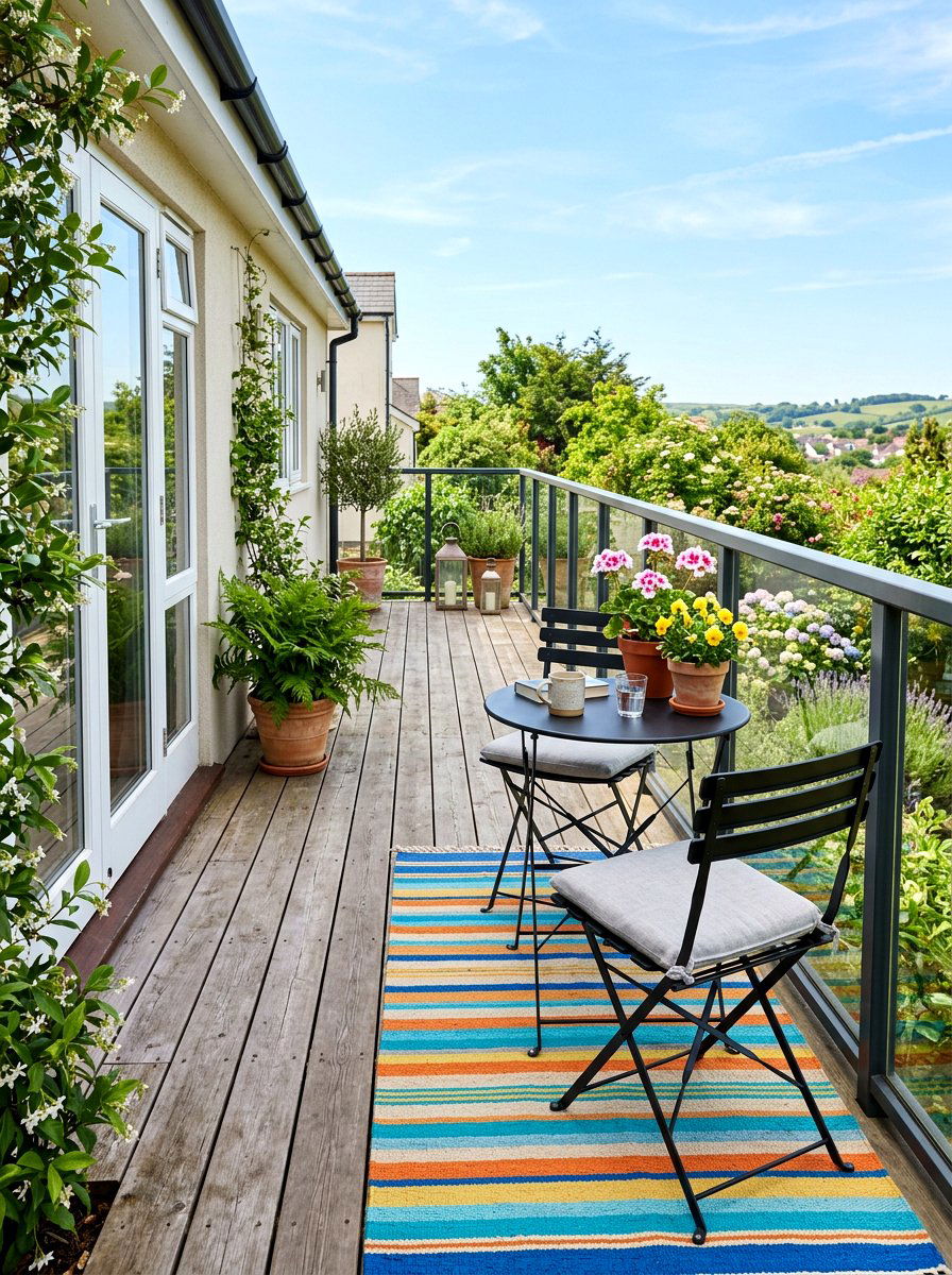 Narrow Deck Bistro Set - 30 small deck ideas