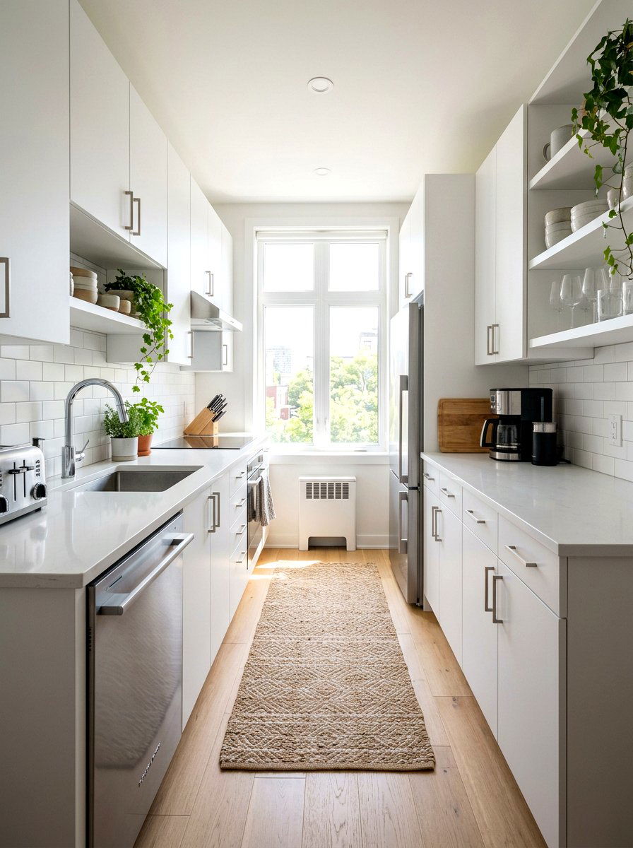 Narrow Galley Kitchen - 30 tiny apartment kitchen ideas