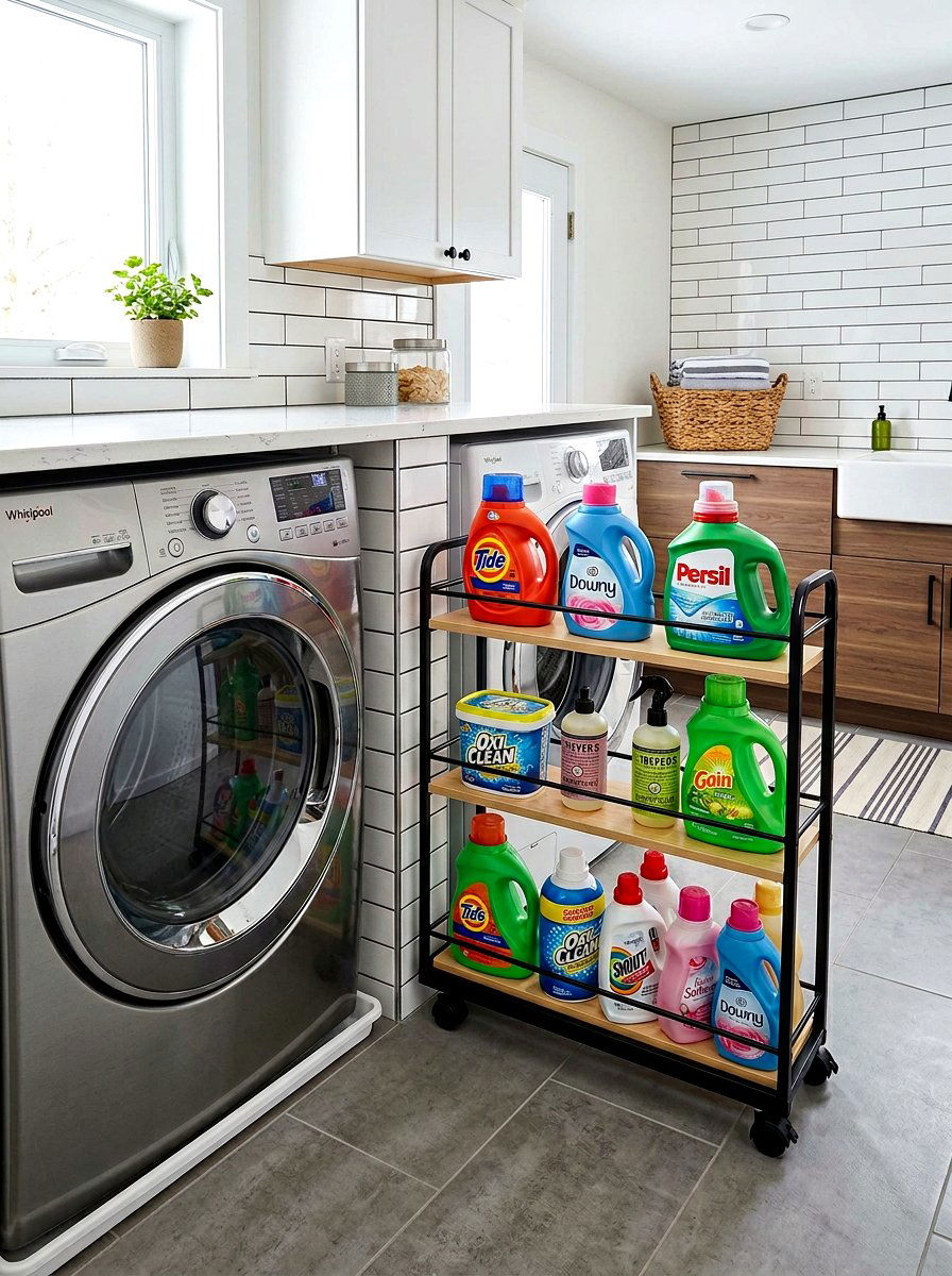 Narrow Gap Storage - 30 laundry room storage ideas