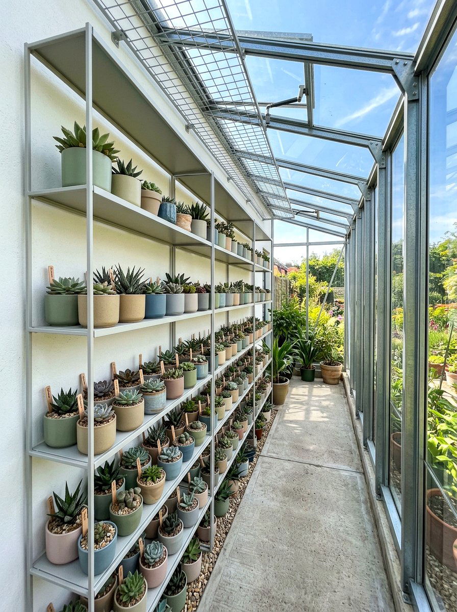Narrow Greenhouse Shelving - 30 greenhouse shelving layout ideas