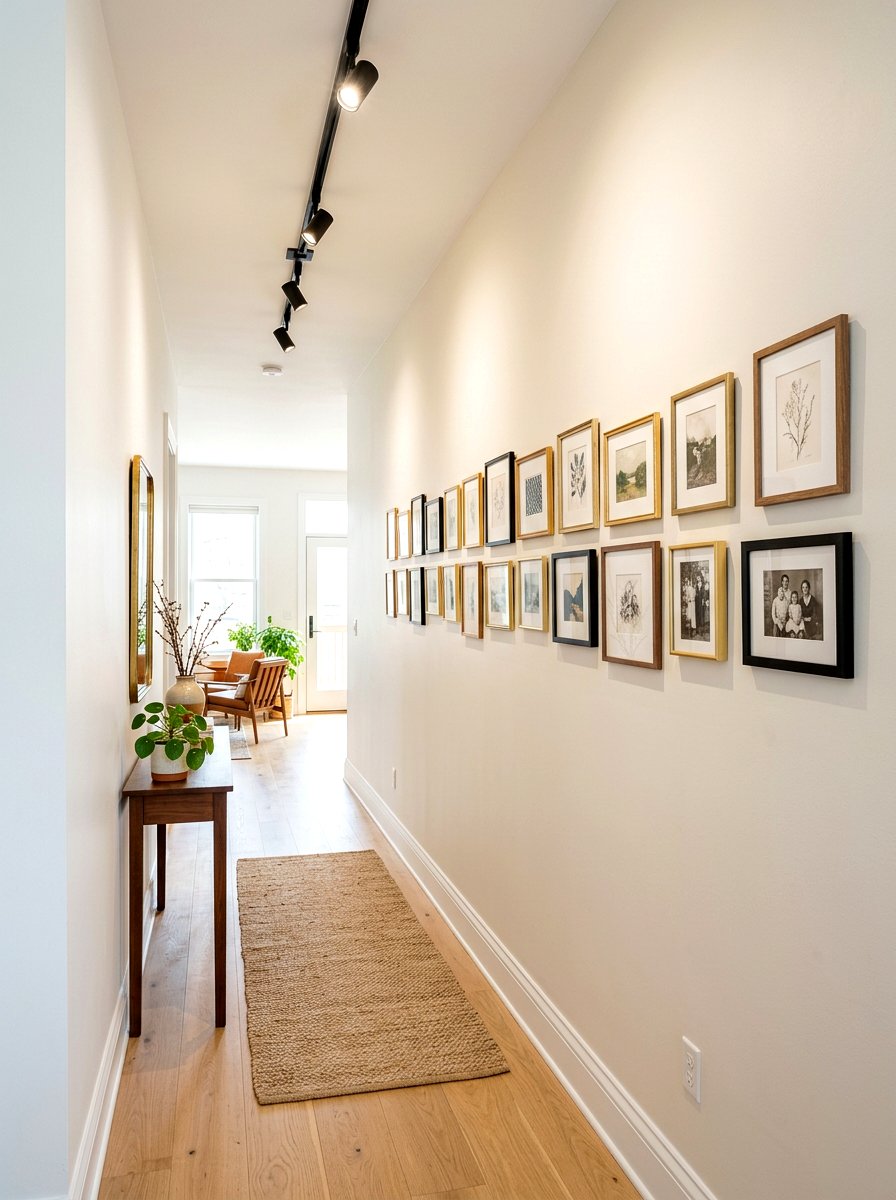 Narrow Hallway Arrangement - 30 gallery wall ideas