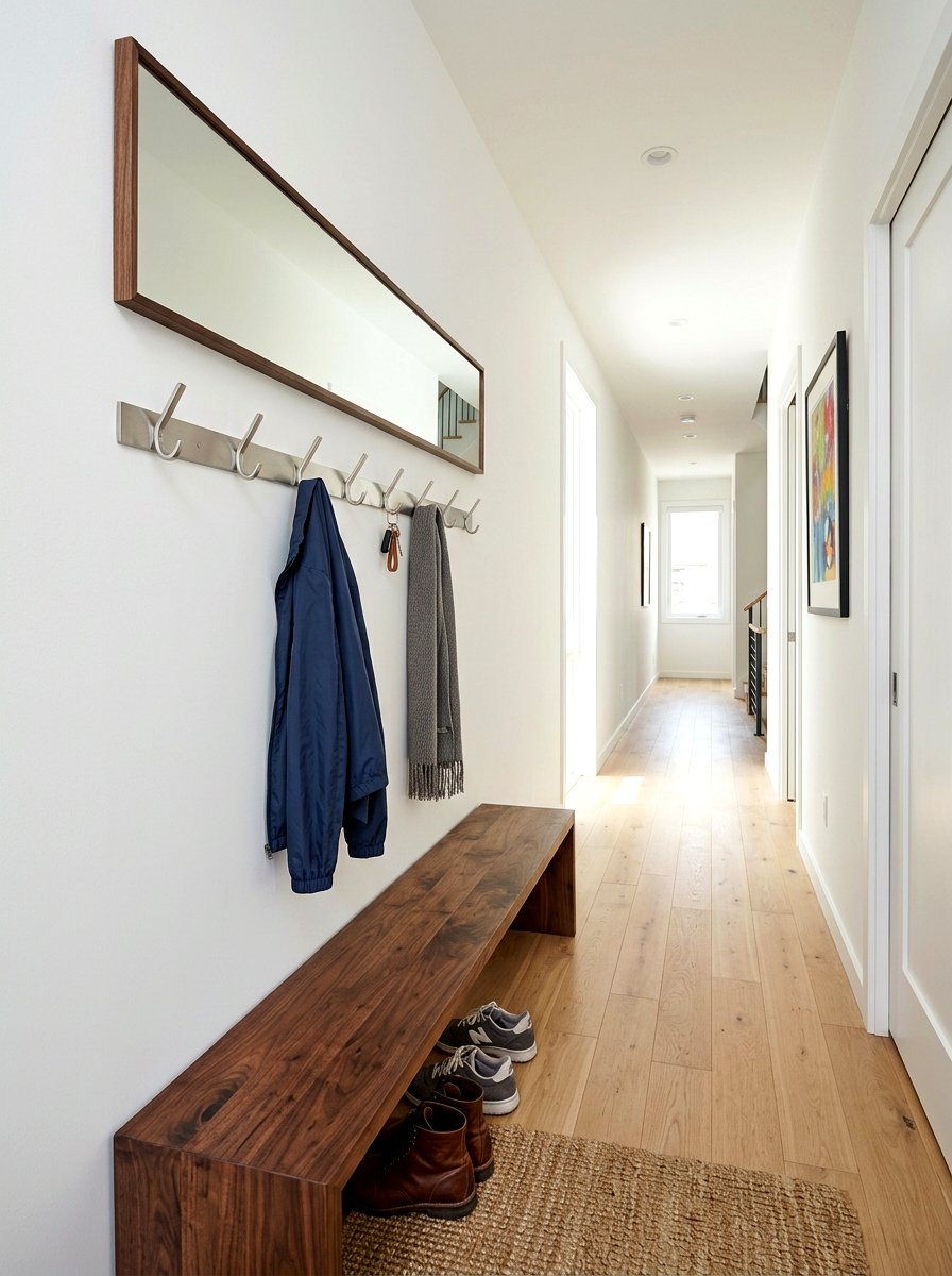 Narrow Hallway Bench With Hooks - 30 entry bench and hooks ideas