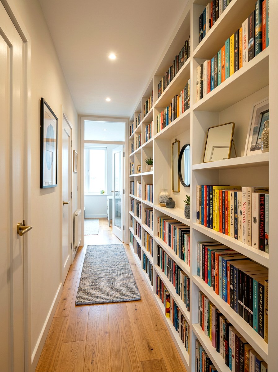Narrow Hallway Bookshelf - 30 bookshelf wall ideas