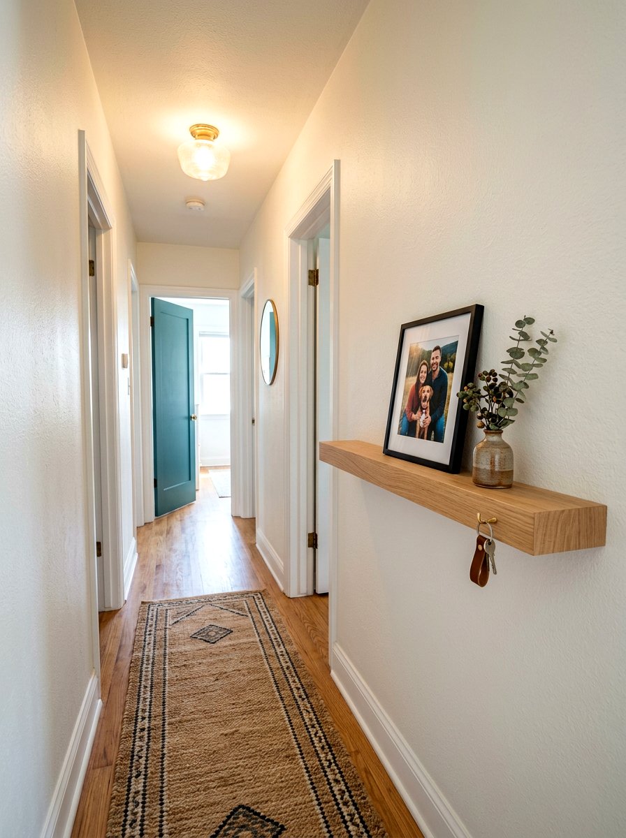 Narrow Hallway Floating Shelf - 30 floating entry shelf ideas