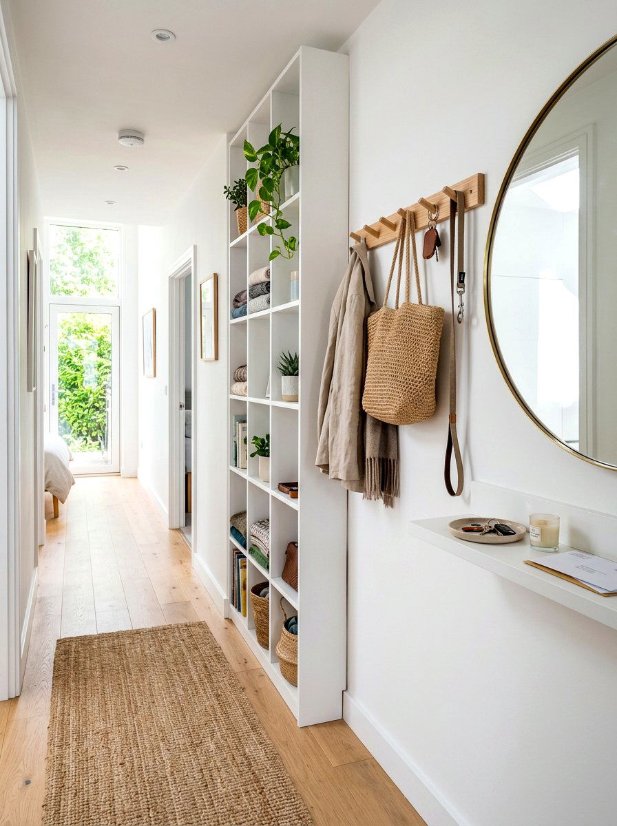 Narrow Hallway Storage Solution - 30 entry cubby ideas