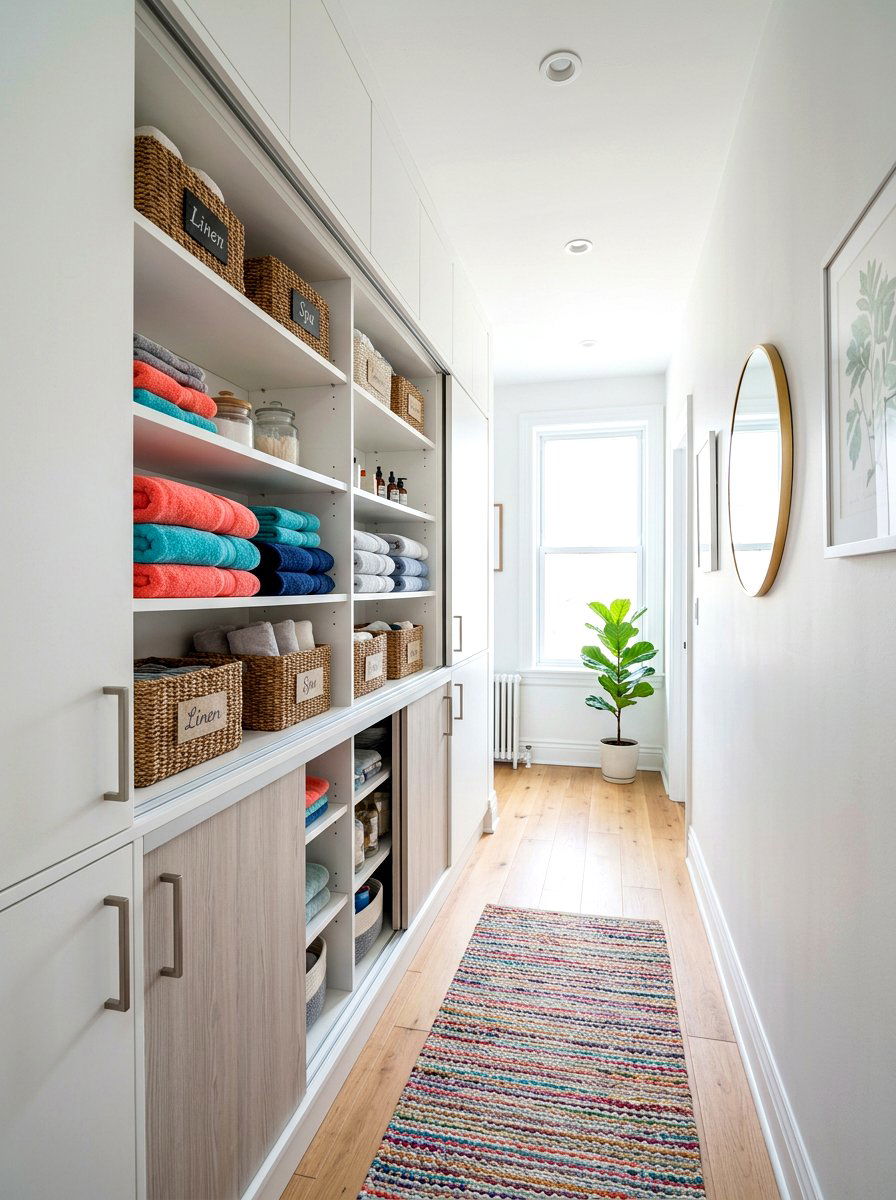 Narrow Hallway Storage Unit - 30 hallway linen closet ideas
