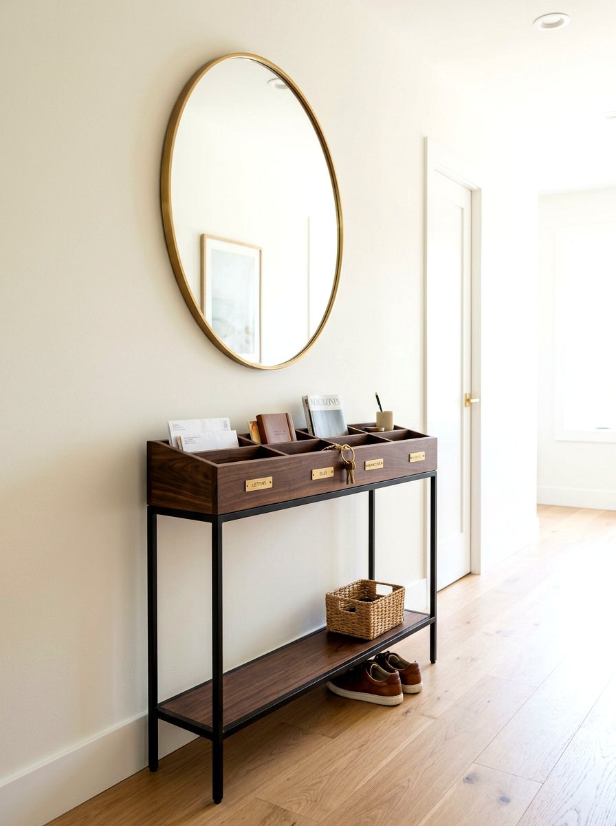 Narrow Hallway Table - 30 mail sorting cabinet ideas