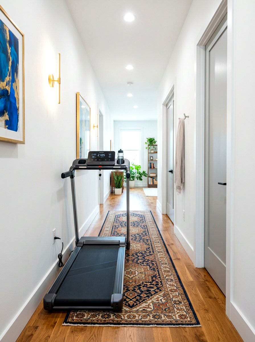 Narrow Hallway Treadmill - 30 treadmill room ideas
