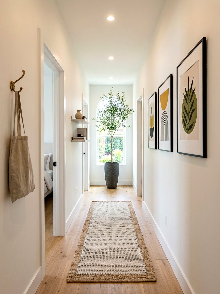 Narrow Hallway - 30 potted olive tree entry ideas