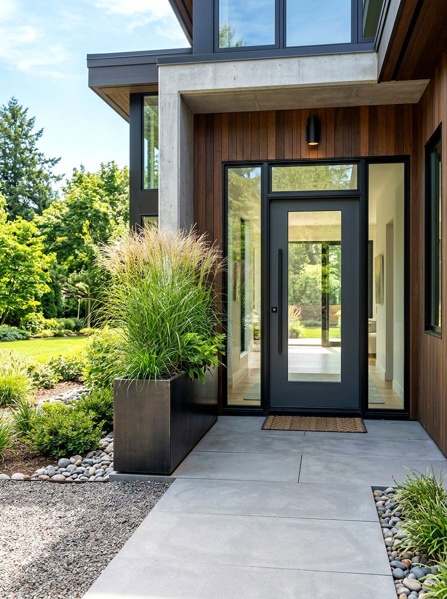Narrow Metal Entryway Planter - 30 metal planter ideas