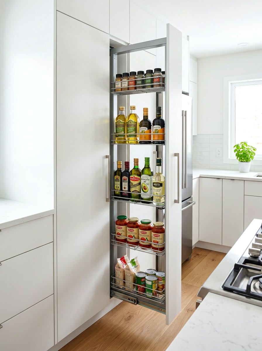Narrow Pantry Basket - 30 basket pantry organization ideas