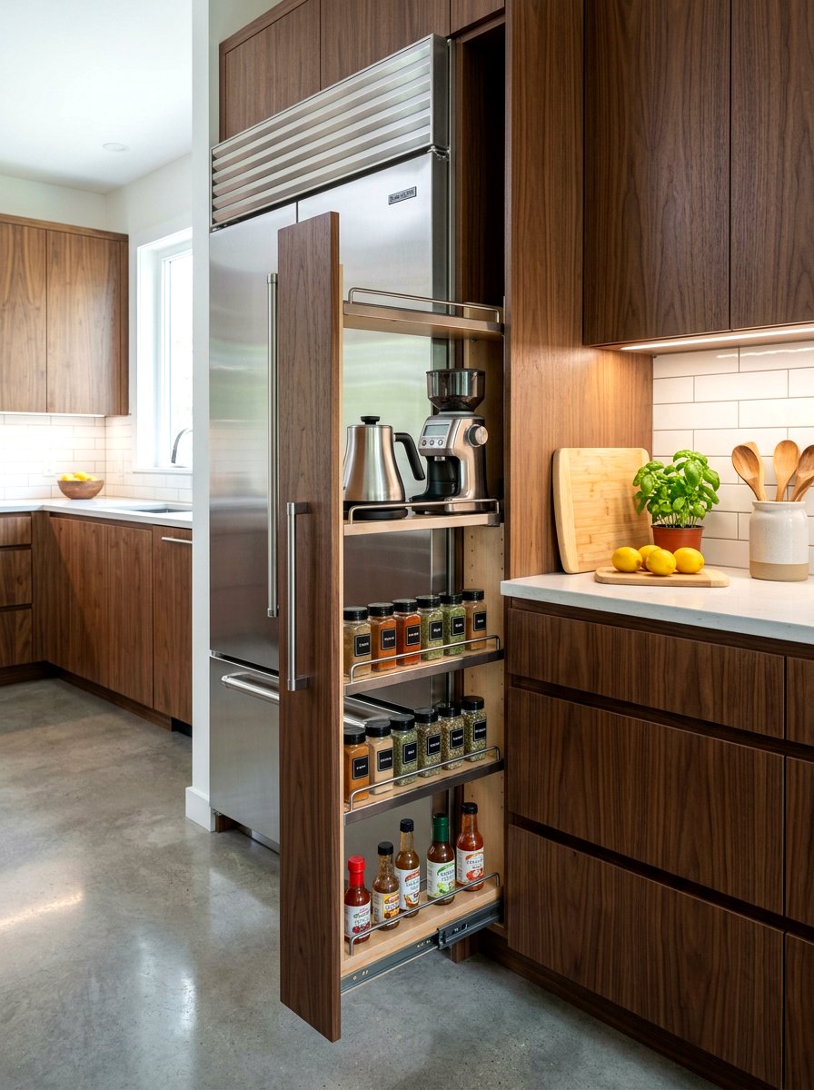 Narrow Pull Out Appliance Rack - 30 appliance pantry ideas
