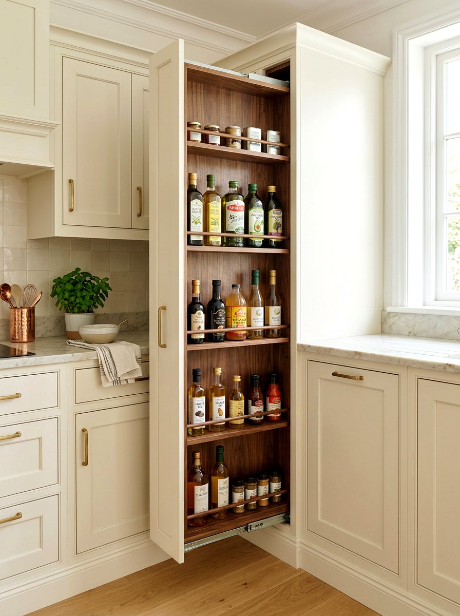 Narrow Pull Out Pantry - 30 organizing a tiny pantry ideas