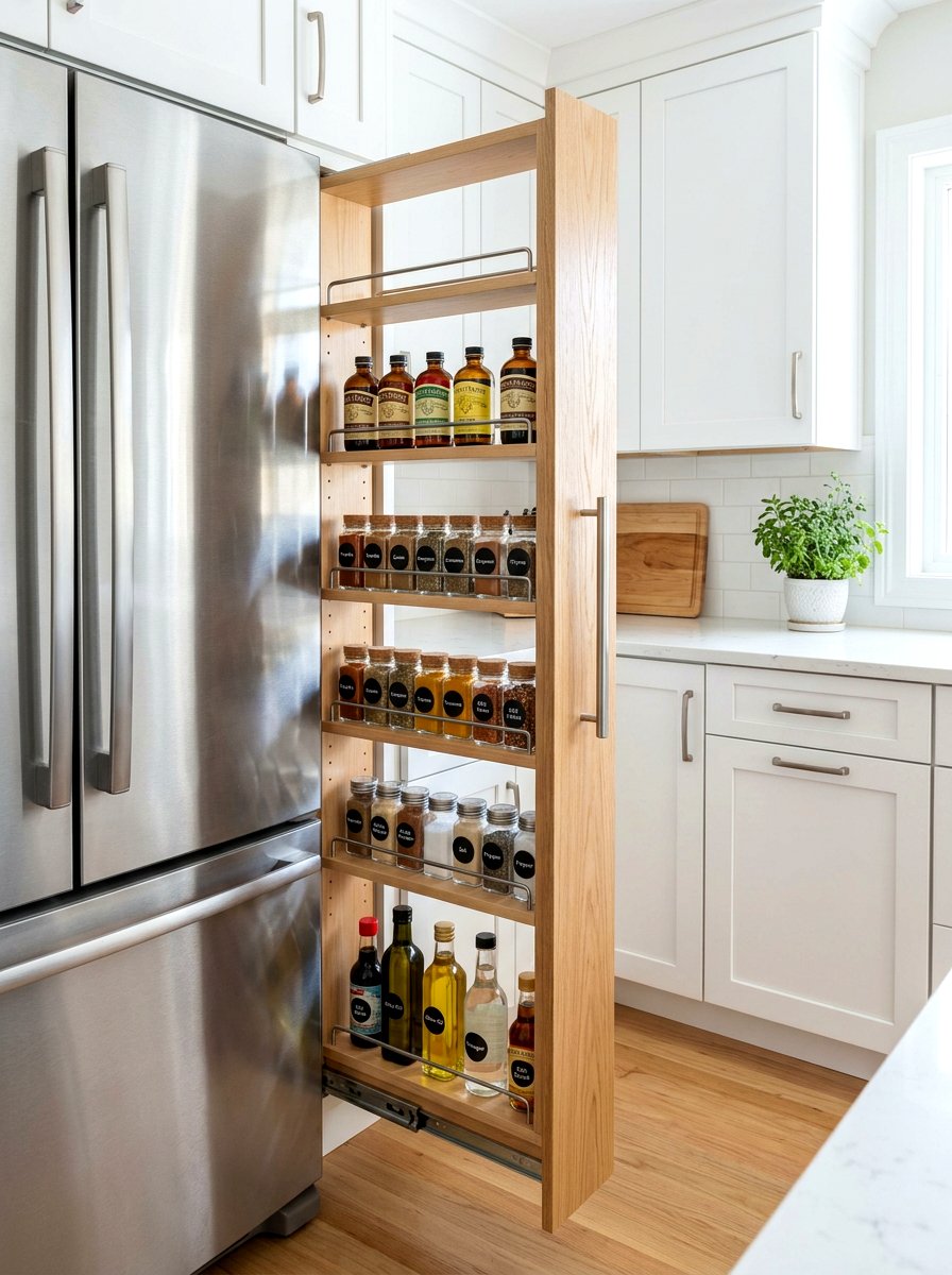 Narrow Pull Out Pantry - 30 baking pantry ideas