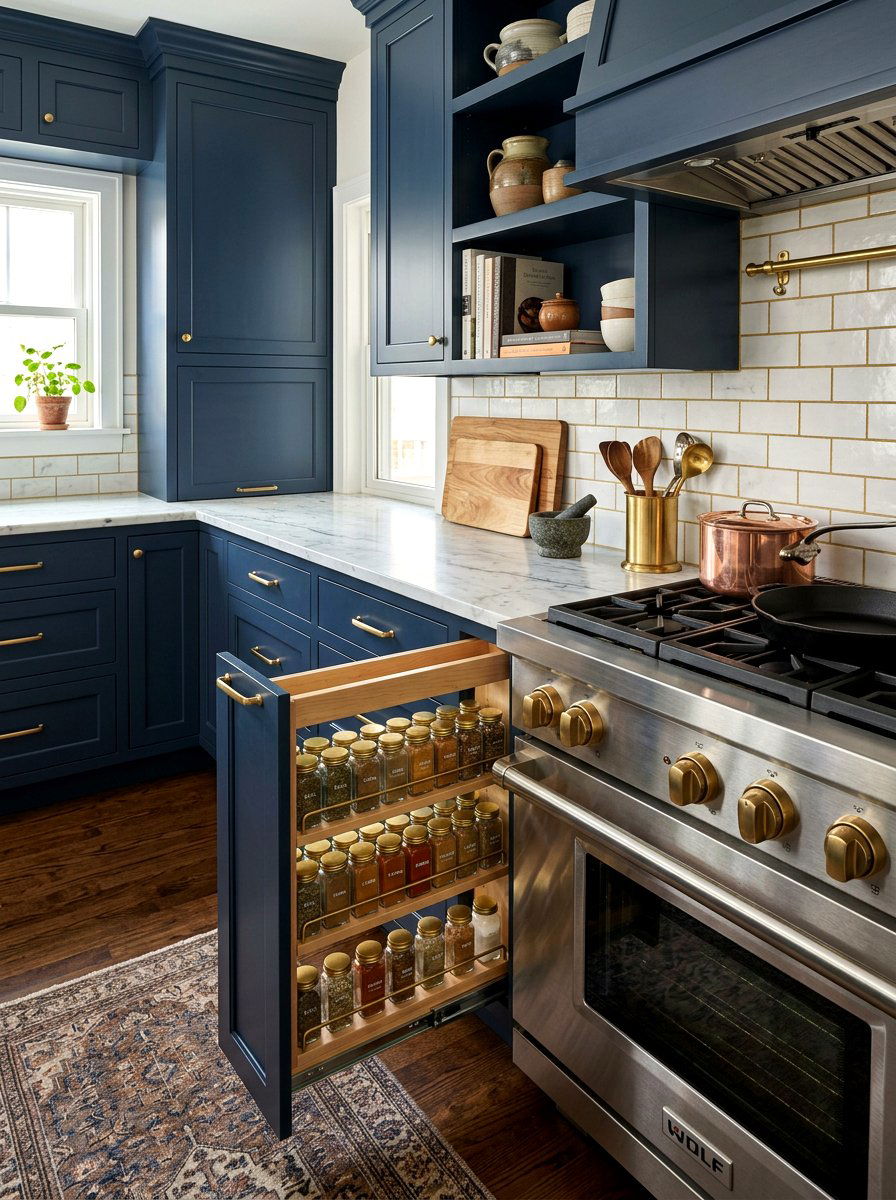 Narrow Pull Out Spice Drawer - 30 spice drawer ideas