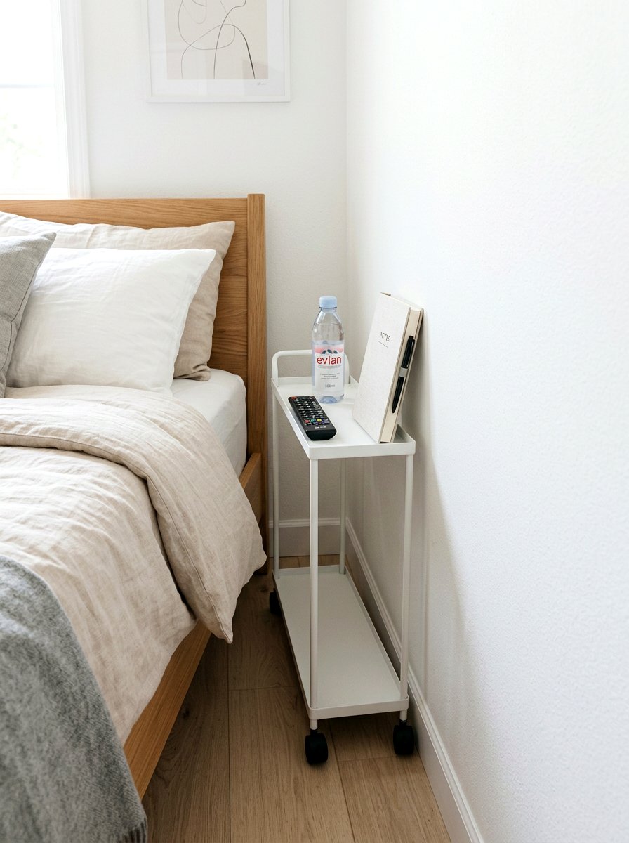Narrow Rolling Cart - 30 bedside cart storage ideas