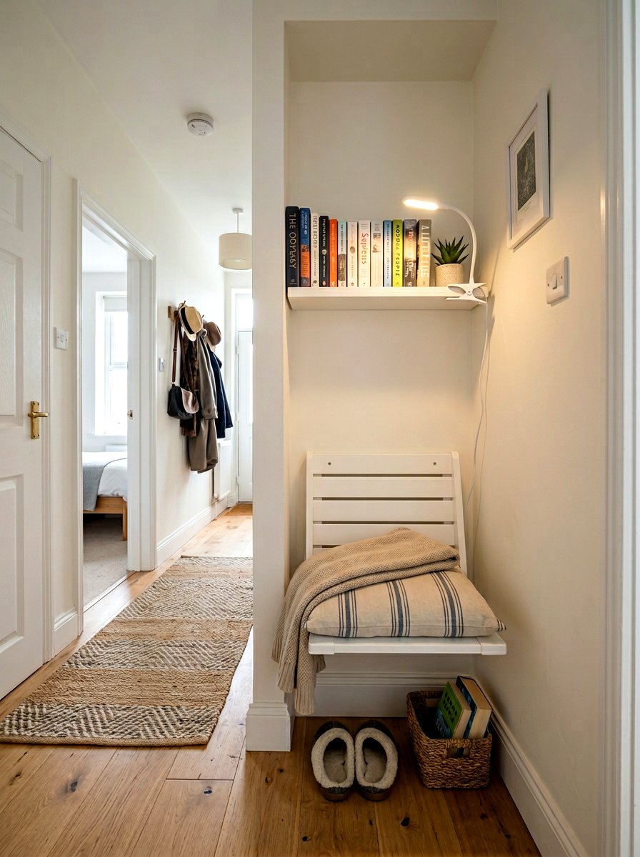 Narrow Shelf Nook - 30 landing reading nook ideas