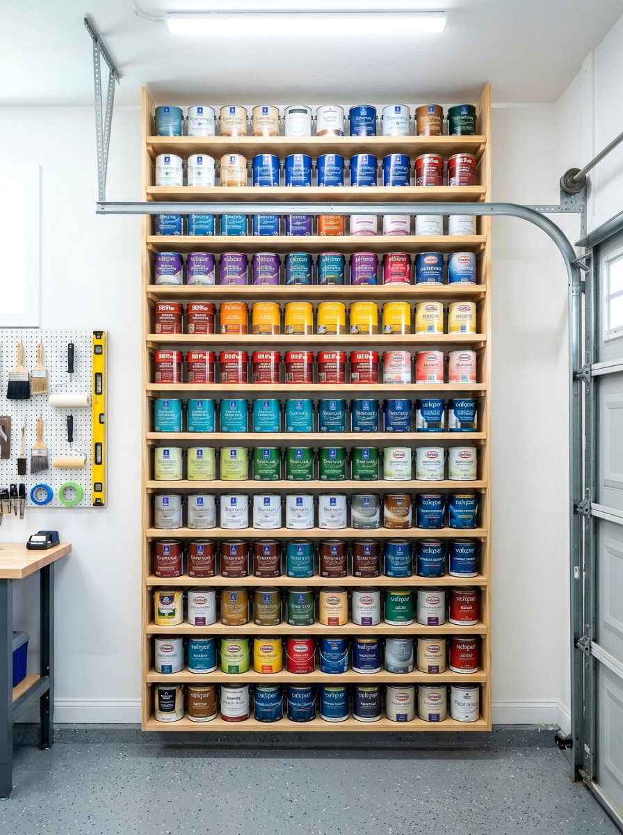 Narrow Shelves For Garage Paint Cans - 30 garage organization for small spaces ideas