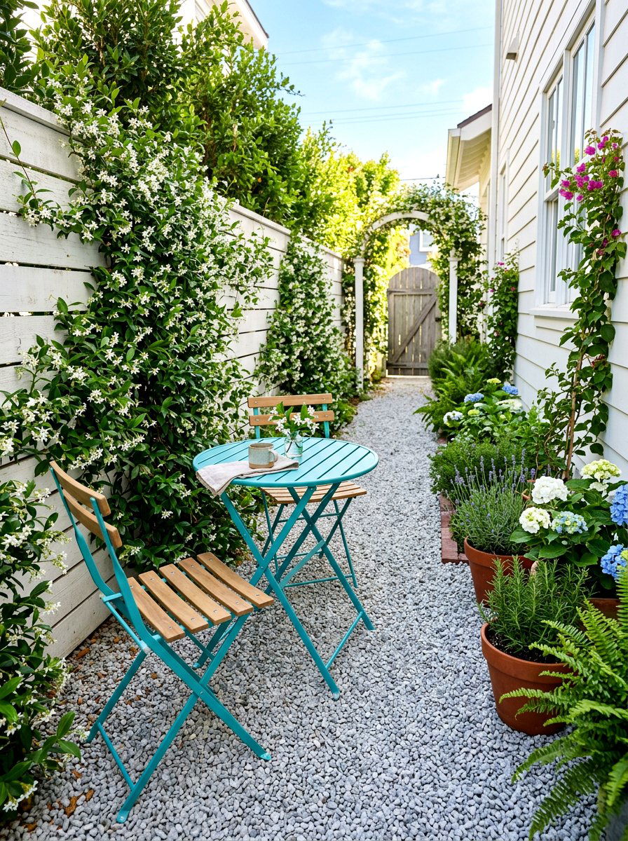 Narrow Side Yard Bistro Set - 30 side yard seating ideas
