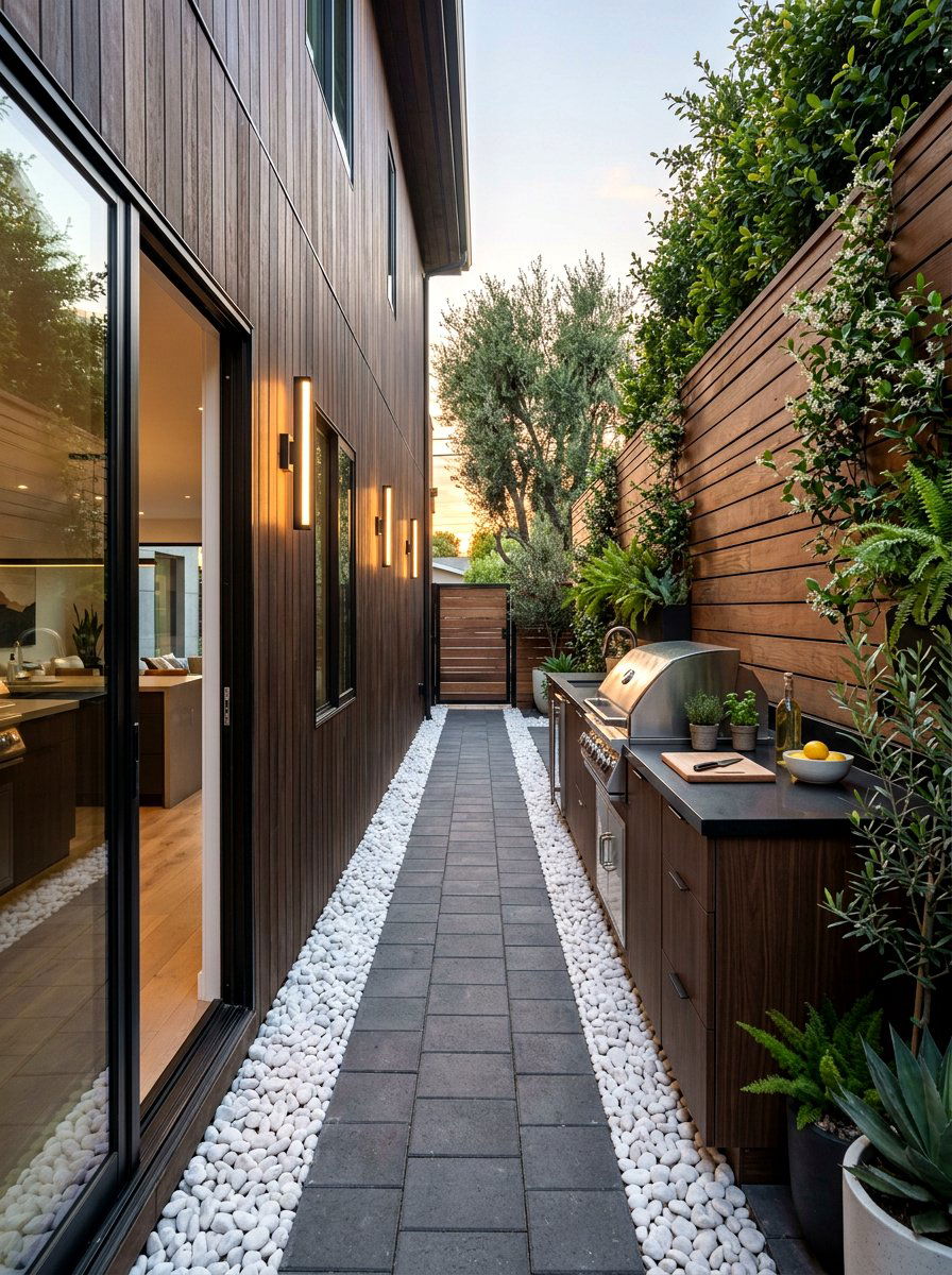 Narrow Side Yard Kitchen - 30 small outdoor kitchen ideas