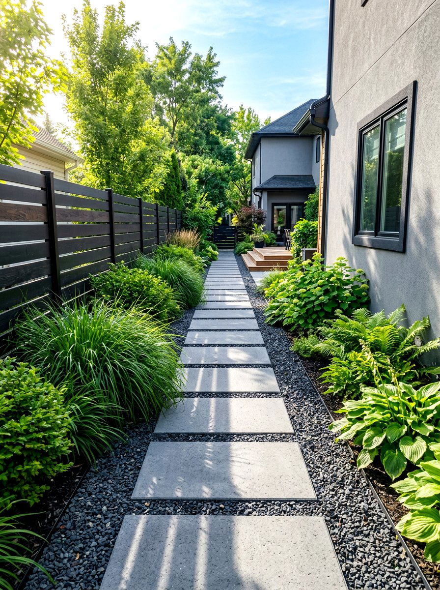 Narrow Side Yard Path - 30 side yard garden ideas