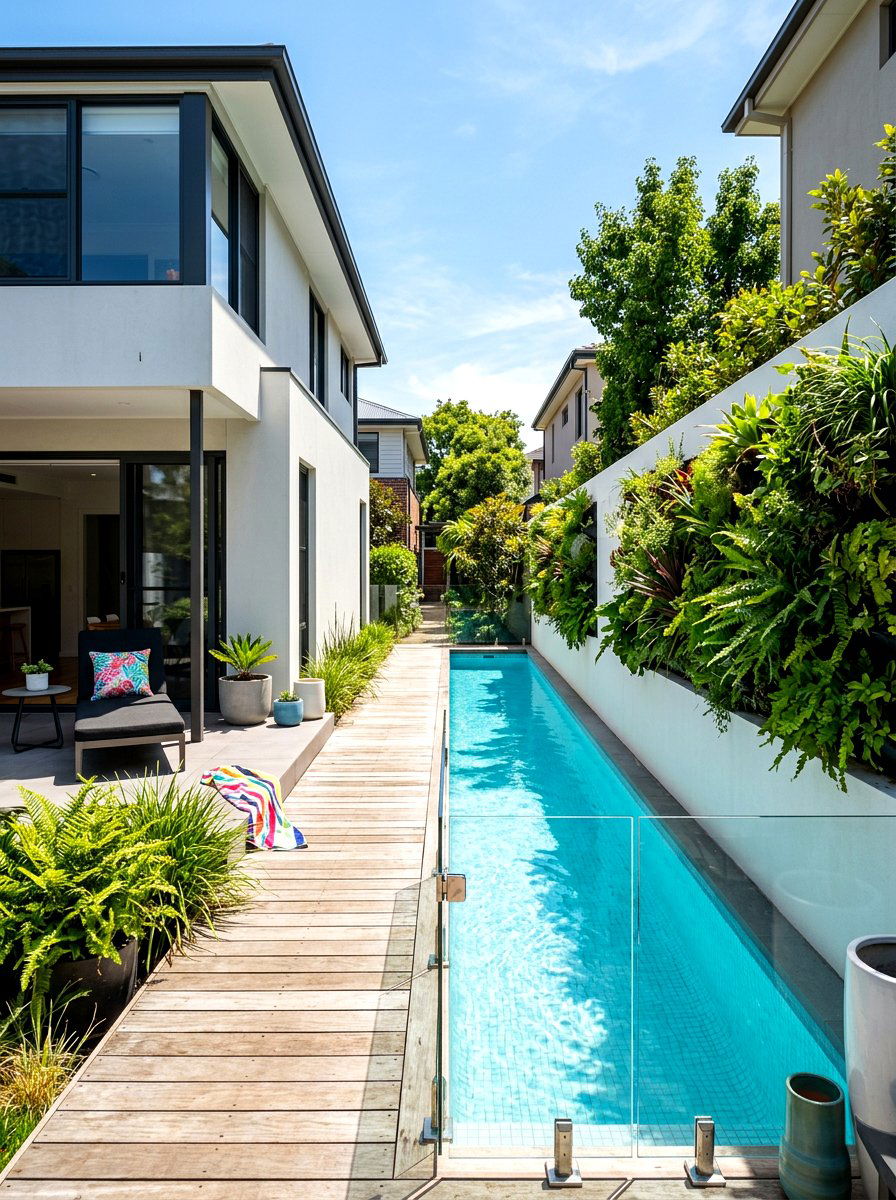 Narrow Side Yard Pool - 30 plunge pool patio ideas