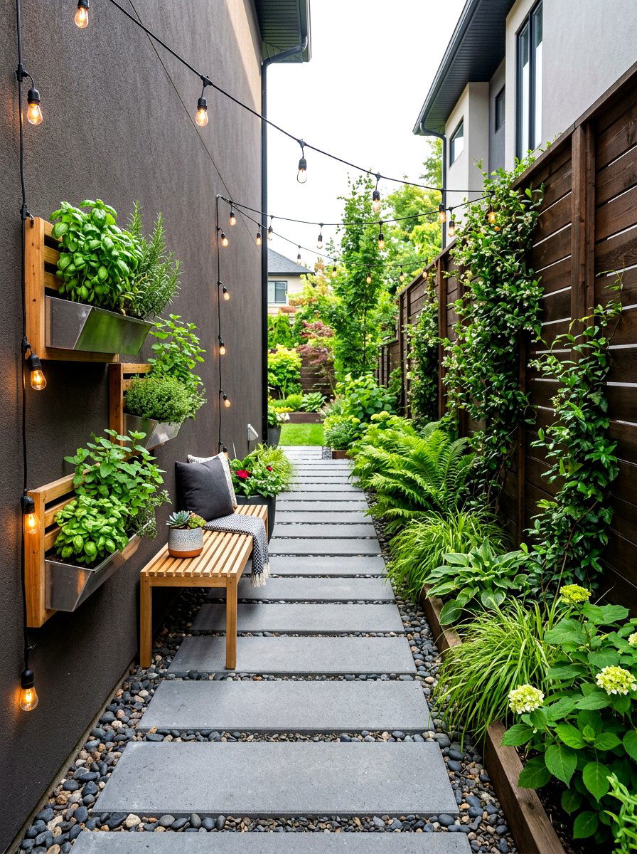 Narrow Side Yard - 30 intimate patio ideas