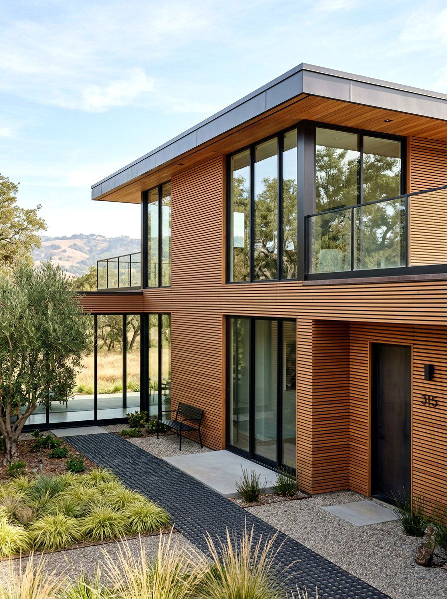 Narrow Slat Cedar Siding - 30 cedar siding exterior ideas