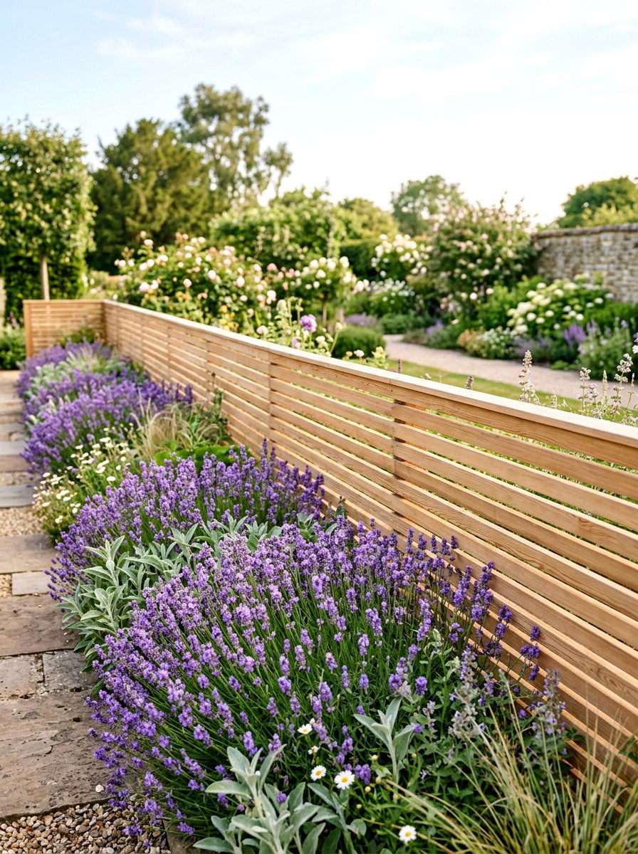 Narrow Slat Fence - 30 horizontal fence ideas