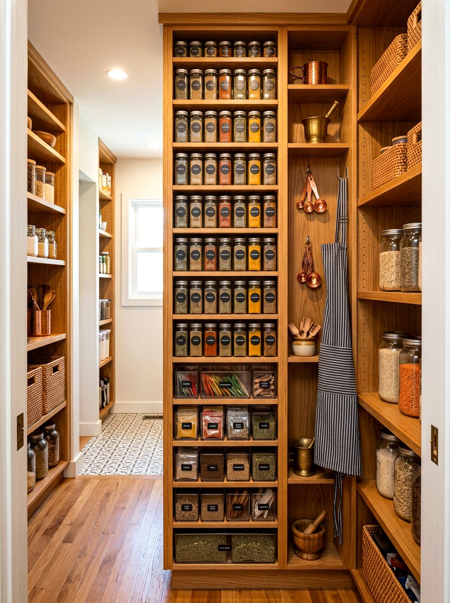 Narrow Spice Bins - 30 pantry basket organization ideas