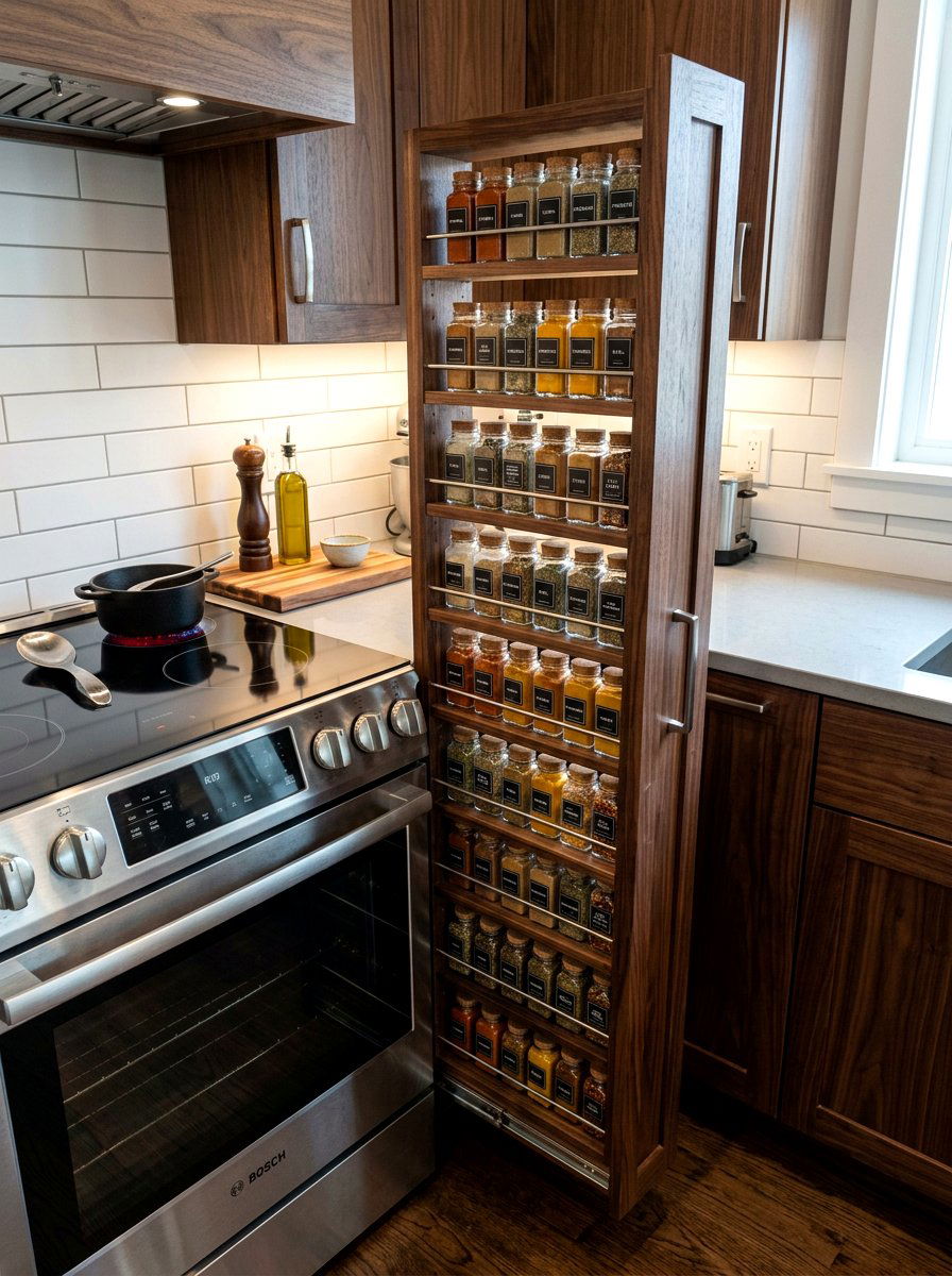 Narrow Spice Rack Cabinet - 30 freestanding kitchen cabinet ideas
