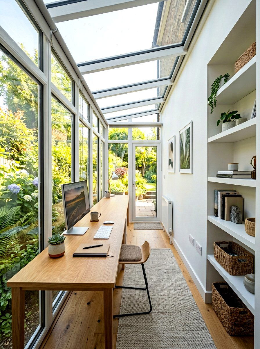 Narrow Sunroom Office - 30 sunroom office ideas